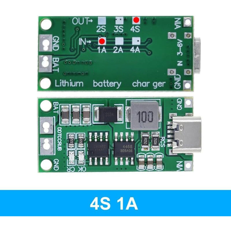 Multi-Cell 2S 3S 4S Type-C To 8.4V 12.6V 16.8V Step-Up Boost LiPo Polymer Li-Ion Charger 7.4V 11.1V 14.8V 18650 Lithium Battery