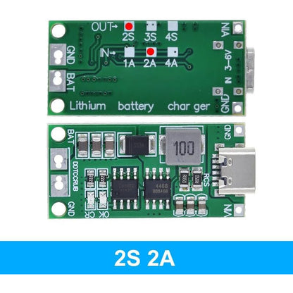 Multi-Cell 2S 3S 4S Type-C To 8.4V 12.6V 16.8V Step-Up Boost LiPo Polymer Li-Ion Charger 7.4V 11.1V 14.8V 18650 Lithium Battery