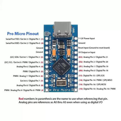 Pro Micro for arduino ATmega32U4 5V/16MHz Module with 2 row pin header For Leonardo