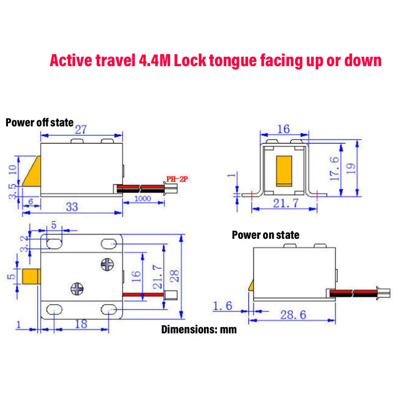 Solenoid Lock 12V DC for Doors Drawer Tongue 27*28*17.6