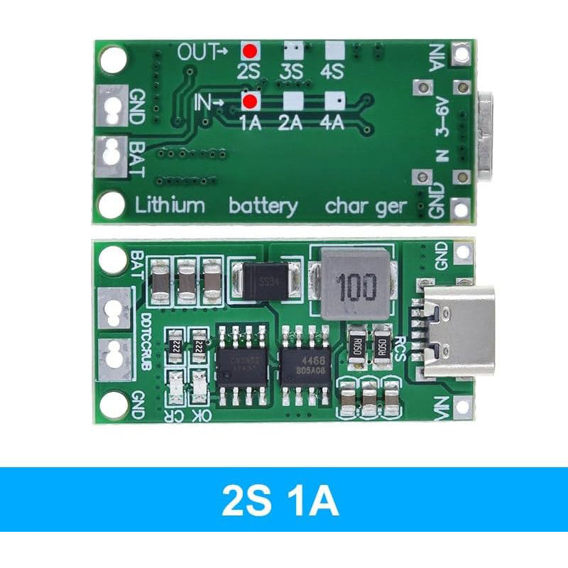 Multi-Cell 2S 3S 4S Type-C To 8.4V 12.6V 16.8V Step-Up Boost LiPo Polymer Li-Ion Charger 7.4V 11.1V 14.8V 18650 Lithium Battery