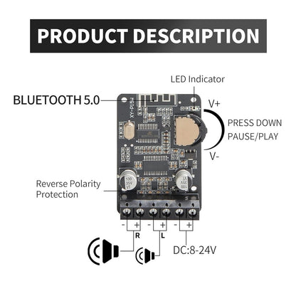 XY-P15W Bluetooth 5.0 stereo 30W+30W audio High power digital amplifier power amplifier board  10W/15W/20W Stereo