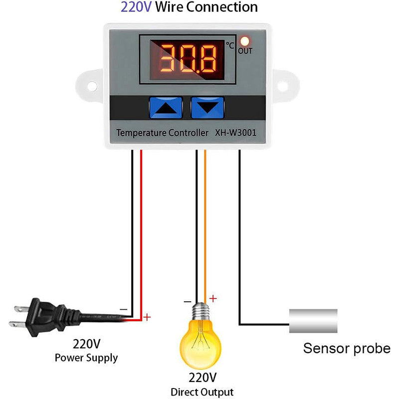 XH-W3001 220V Incubator Multifunction Digital Temperature Controller 1500W Thermostat Control Switch