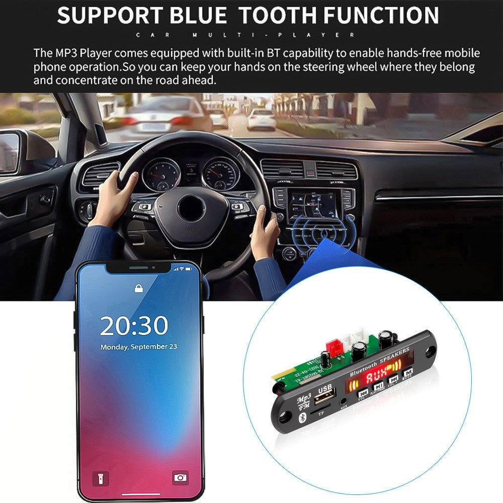5V 12V Bluetooth 5.0 MP3 Player Decoder Board for car FM Radio TF USB 3.5mm AUX Module Receiver Audio Amplifier Board  With Remote Control