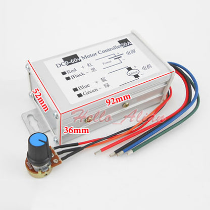 9v~60v PWM DC Motor Speed Regulator 20A Motor Controller Metal Shell