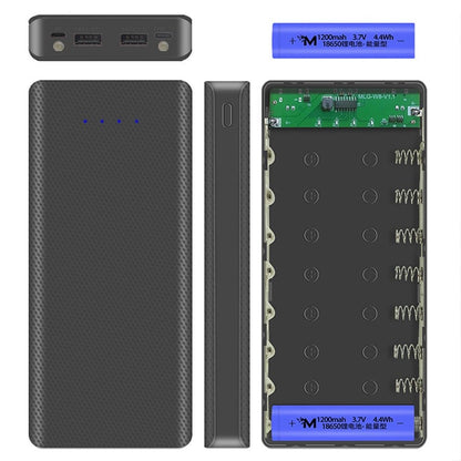 3/8*18650 Power Bank Case Battery Holder Micro Dual USB Type C Charge DIY Shell Battery Storage Box