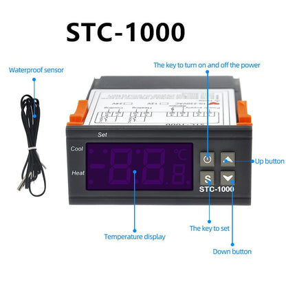 220V Digital STC-1000 Temperature Controller Thermostat Sensor