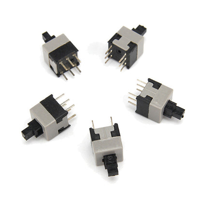 10Pcs Self Locking / UNlock Push Tactile Power Micro Switch 6 Pin Button Switches Free Shipping 5.8x5.8 7x7 8x8 8.5x8.5mm