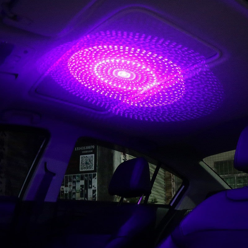 Universal USB LED Star Projector Neon Atmosphere Ambient Lamp Car Roof Interior Light Laser Red Purple Green