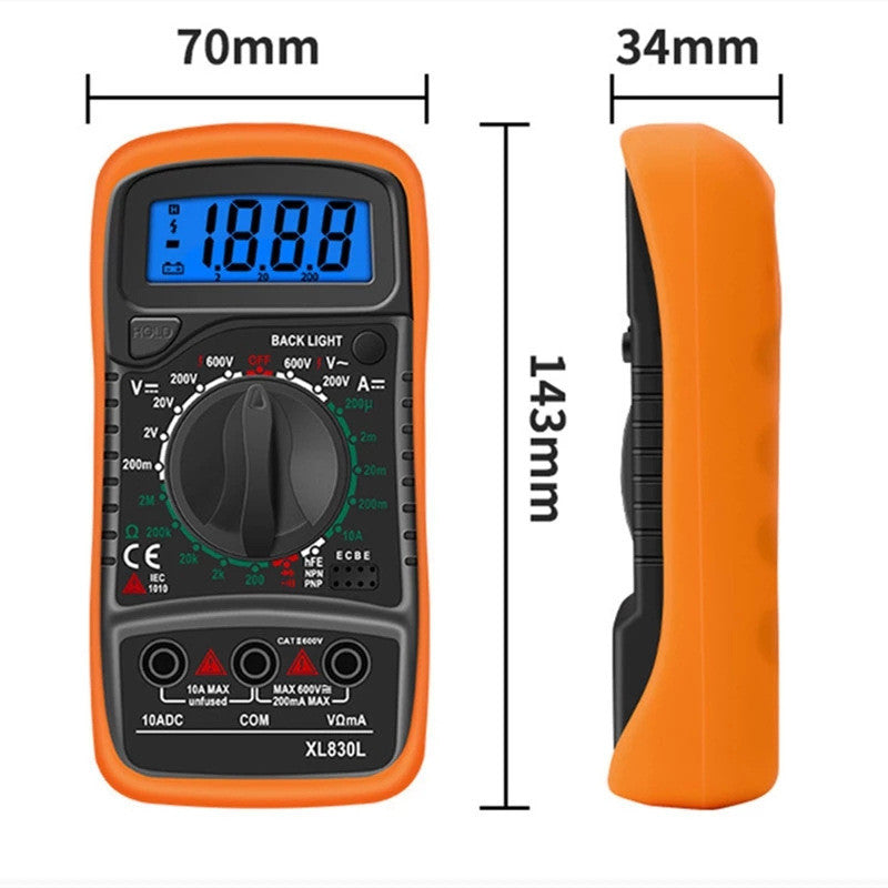 XL830L Digital Multimeter High Precision Digital Display Multimeter Electrician Multi-Function Resistance Voltage Measurement Instrument
