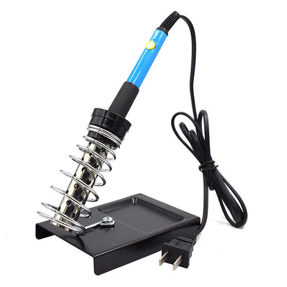 1pcs C4 Heavy-Duty Soldering Iron Stand │ Angled Spring Holder + Cleaning Sponge │ Stable Rubber-Grip Base