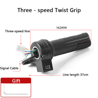 E-Bike Twist Throttle Universal Electric Scooter Parts Speed Handlebar Throttle 12V 24V Electric Twist Throttles 36V 48V Cycling Throttle Grip
