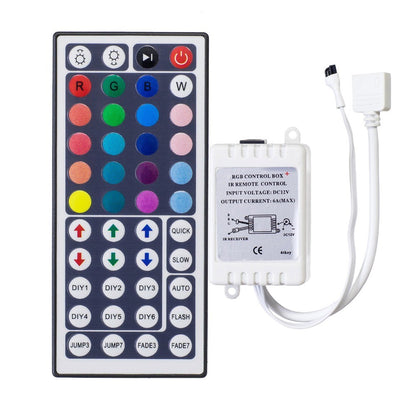 Fulabs 24 Key /44 Key LED Controller RGB Controller LED Lighting Controller Infrared Remote Control Dimmer 6A para sa RGB 3528 5050 SMD3528/2835/5630/3014 RGB LED Strip Controller