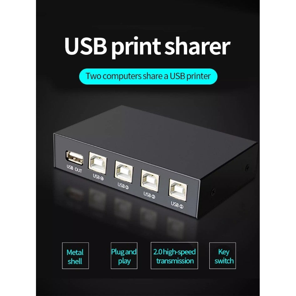 Mini 4 Ports 2Ports USB Printer Scanner Sharing Share Switch Splitter Box Hub