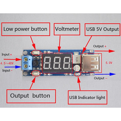 USB LED Buck Converter DC-DC 4.5-40V To 5V 2A