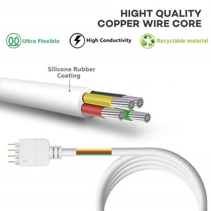 1pcs 4 PIN RGB led connector Extension Cable cord Wire + 4pin connectors for SMD 5050 3528 RGB LED Strip light