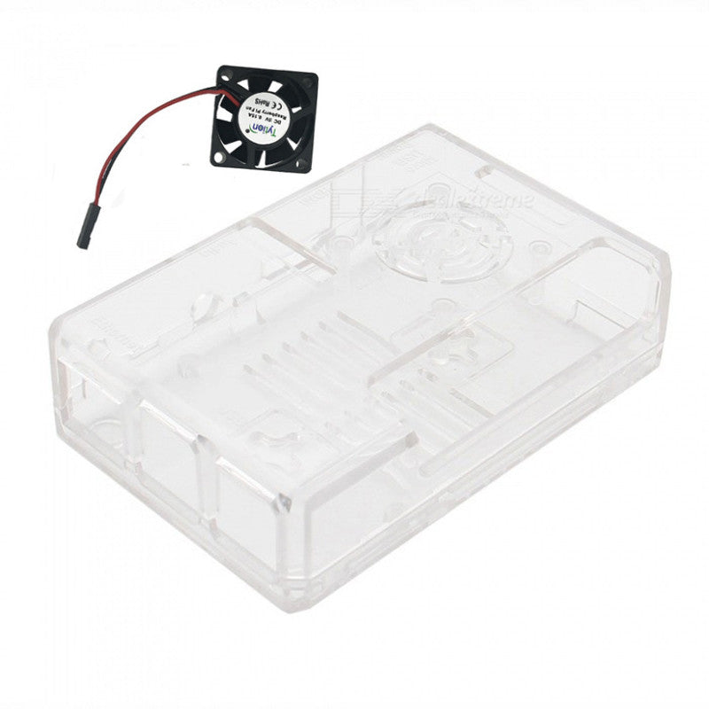 1pcs Raspberry Pi Clear Case Enclosure with Fan for Raspberry Pi 3 3B/3B+
