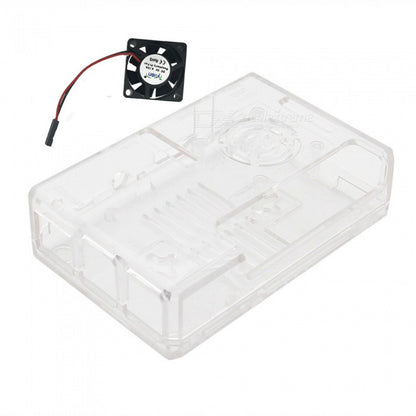 1pcs Raspberry Pi Clear Case Enclosure with Fan for Raspberry Pi 3 3B/3B+