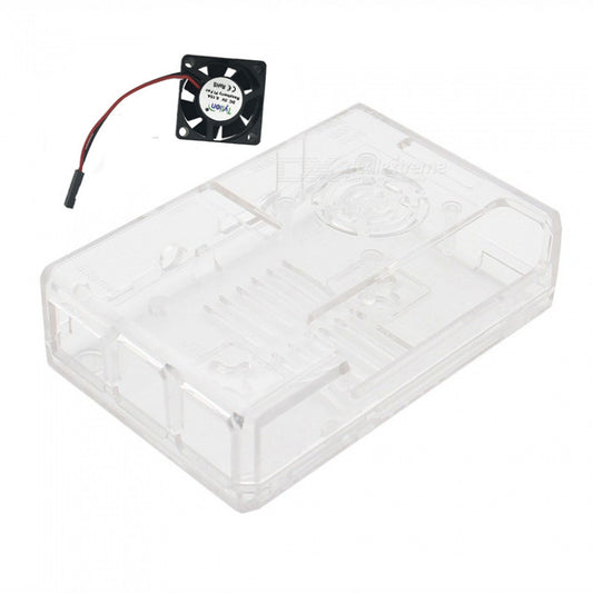 1pcs Raspberry Pi Clear Case Enclosure with Fan for Raspberry Pi 3 3B/3B+