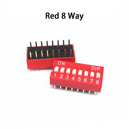 Fulabs 10PCS Slide Type Switch Module 1 2 3 4 5 6 7 8 9 10 12 Bit 2.54mm Position Way DIP Red Pitch Toggle Switch Red Snap Switch
