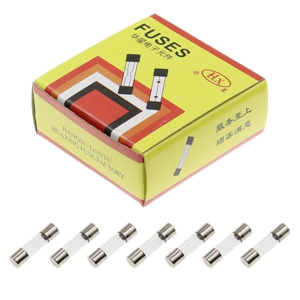 10Pcs 5x20mm 6x30mm Glass Tube Fuse Kit 250V 0.1A 0.2A 0.5A 0.8A 1A 2A 2.5A 3A 4A 5A 6.3A 7A 8A 10A 12A 15A 20A 30A AMP Circuit Fast Blow Fuses