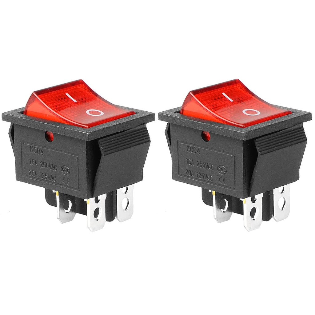 2 Position Red/Green Light Rocker Switch 16A/250V KCD4-20 4 Pin 6 pin ON/OFF Toggle Switches