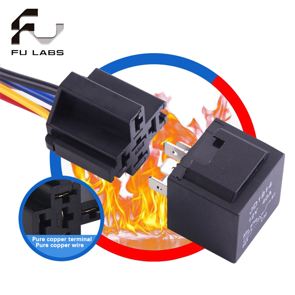Waterproof Automotive Relay 12V 5Pin 40A Car Relay 12V 5Pin With Relay Socket  JD1914