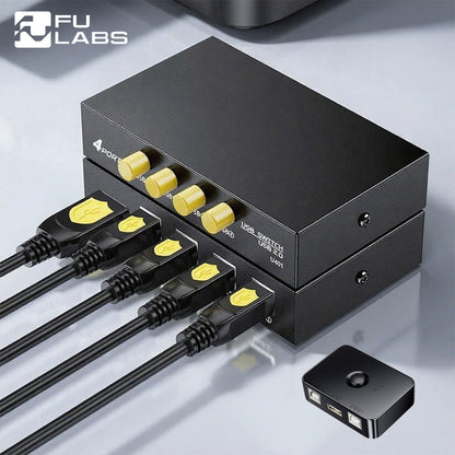 Mini 4 Ports 2Ports USB Printer Scanner Sharing Share Switch Splitter Box Hub