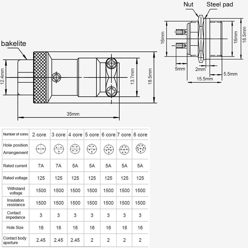 1Set GX16-2/3/4/5/6/7/8/9/10 Pin Male Female 16mm Wire M16 GX16 Circular Aviation Connector Socket Plug Metal