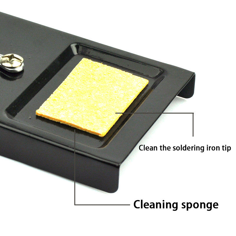 1pcs C4 Heavy-Duty Soldering Iron Stand │ Angled Spring Holder + Cleaning Sponge │ Stable Rubber-Grip Base