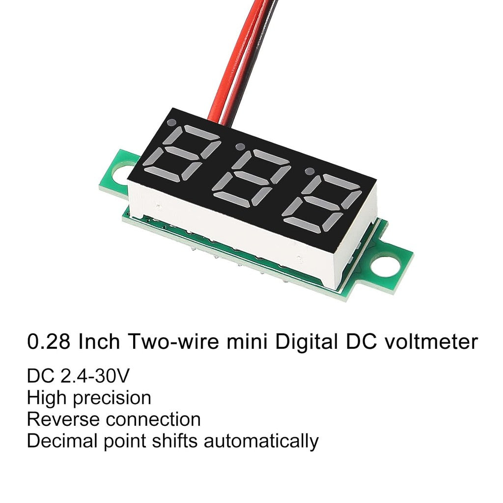 0.28 0.36 0.56 Inch 2.5V-40V Mini Digital Voltmeter Voltage Tester Meter RED/BLUE/YELLOW/GREEN LED Screen