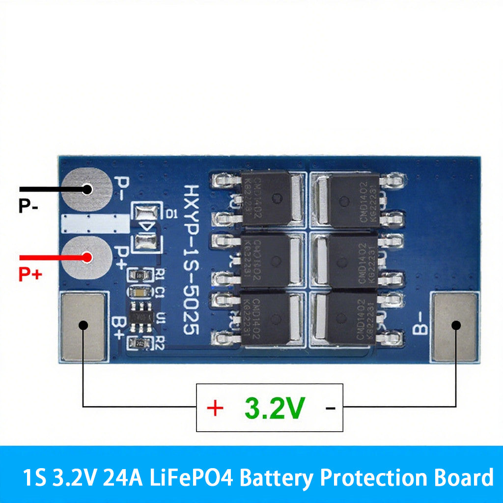 Fulabs 1S 3.7V LiFePO4 Lithium Battery Protection Board 18650 3.2V Charging Voltage/Short Circuit/Overcharge Prevention