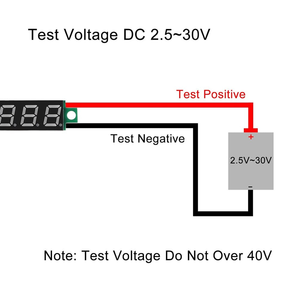 0.28 0.36 0.56 Inch 2.5V-40V Mini Digital Voltmeter Voltage Tester Meter RED/BLUE/YELLOW/GREEN LED Screen