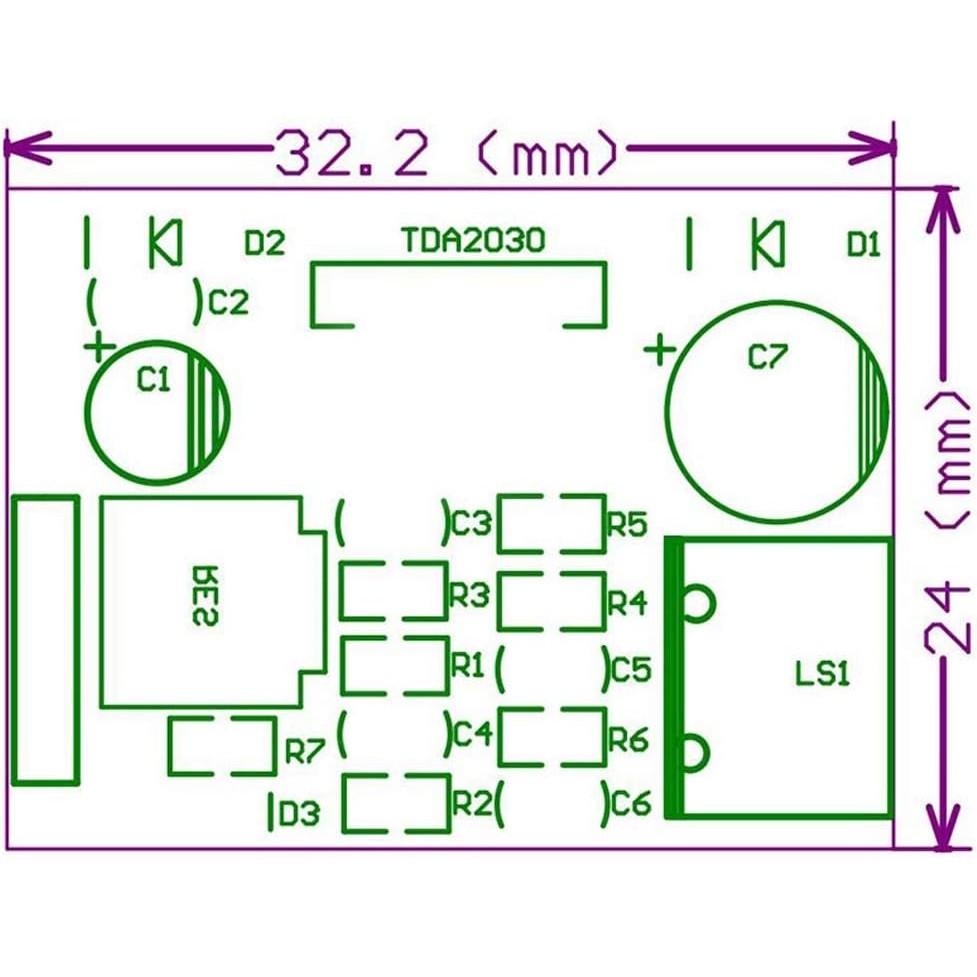 Audio Amplifier Board Module TDA2030 TDA2030A 6-12V 18W Single Amp Power Supply