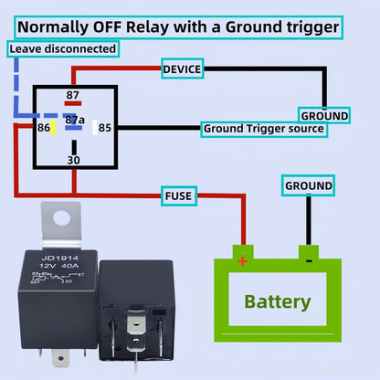 Waterproof Automotive Relay 12V 5Pin 40A Car Relay 12V 5Pin With Relay Socket  JD1914