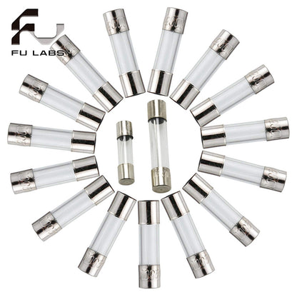 10Pcs 5x20mm 6x30mm Glass Tube Fuse Kit 250V 0.1A 0.2A 0.5A 0.8A 1A 2A 2.5A 3A 4A 5A 6.3A 7A 8A 10A 12A 15A 20A 30A AMP Circuit Fast Blow Fuses