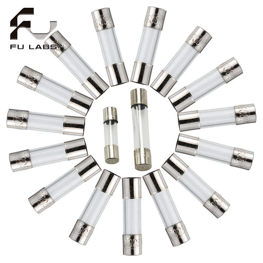 10Pcs 5x20mm 6x30mm Glass Tube Fuse Kit 250V 0.1A 0.2A 0.5A 0.8A 1A 2A 2.5A 3A 4A 5A 6.3A 7A 8A 10A 12A 15A 20A 30A AMP Circuit Fast Blow Fuses