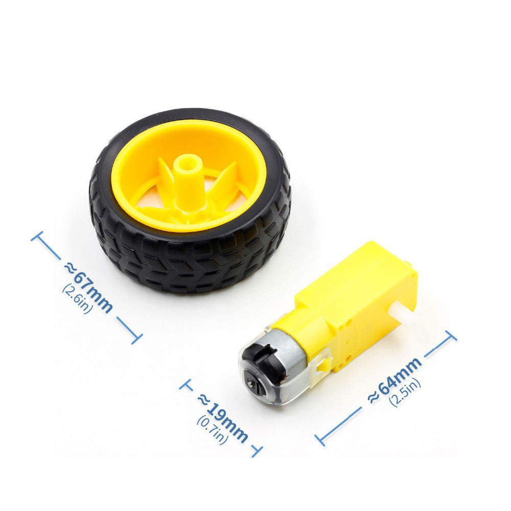 Yellow DC TT Gear Geared Motor and Wheel (Smart Car Robot Gear) Blue full metal double shaft