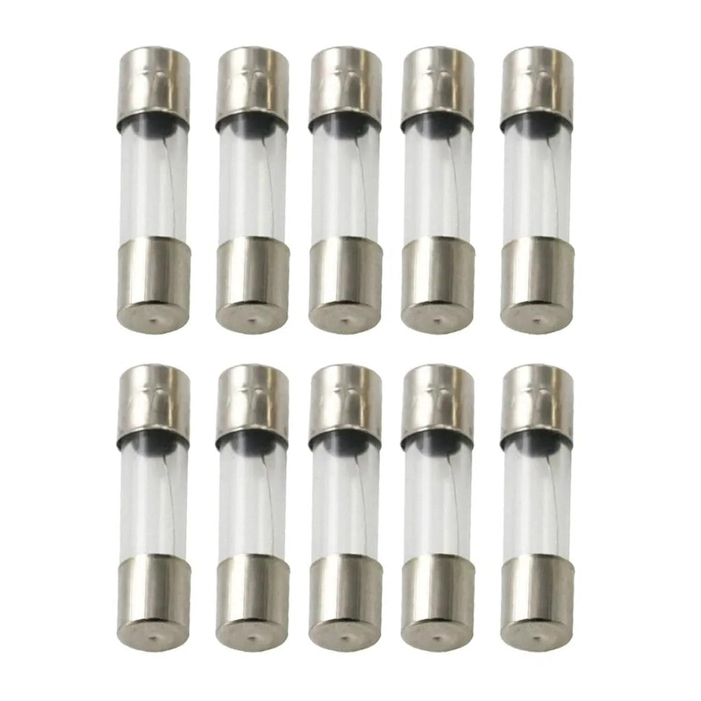 10Pcs 5x20mm 6x30mm Glass Tube Fuse Kit 250V 0.1A 0.2A 0.5A 0.8A 1A 2A 2.5A 3A 4A 5A 6.3A 7A 8A 10A 12A 15A 20A 30A AMP Circuit Fast Blow Fuses
