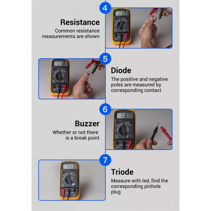 XL830L Digital Multimeter High Precision Digital Display Multimeter Electrician Multi-Function Resistance Voltage Measurement Instrument