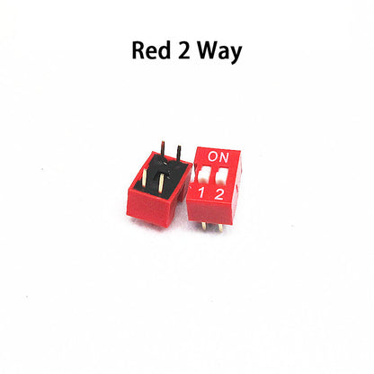 Fulabs 10PCS Slide Type Switch Module 1 2 3 4 5 6 7 8 9 10 12 Bit 2.54mm Position Way DIP Red Pitch Toggle Switch Red Snap Switch