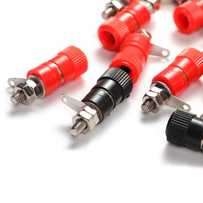 10Pcs JS-910B 4mm Amplifier Terminal Connector Binding Post Banana Plug Jack Mount Black Red