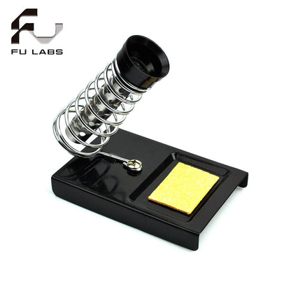 1pcs C4 Heavy-Duty Soldering Iron Stand │ Angled Spring Holder + Cleaning Sponge │ Stable Rubber-Grip Base