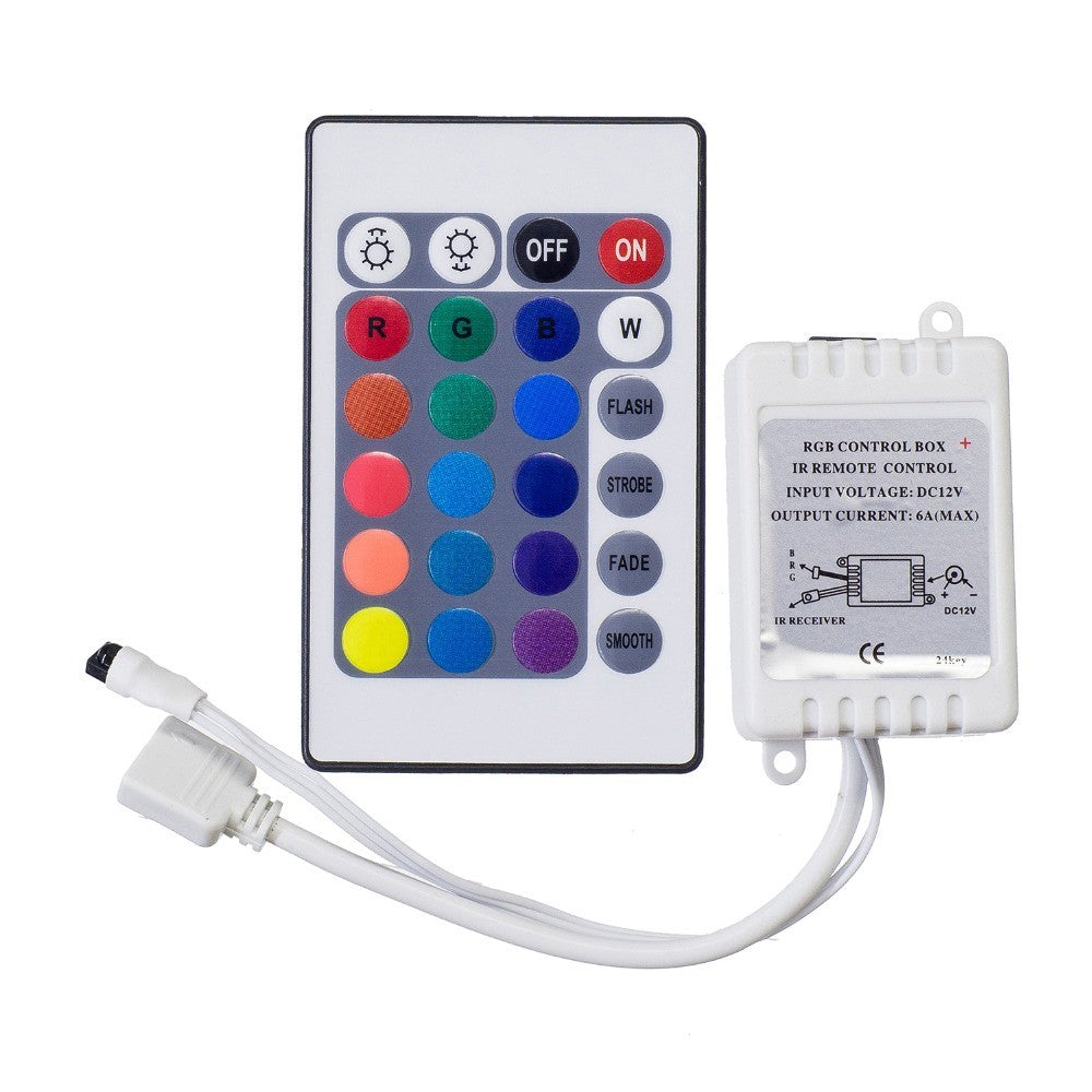 Fulabs 24 Key /44 Key LED Controller RGB Controller LED Lighting Controller Infrared Remote Control Dimmer 6A para sa RGB 3528 5050 SMD3528/2835/5630/3014 RGB LED Strip Controller