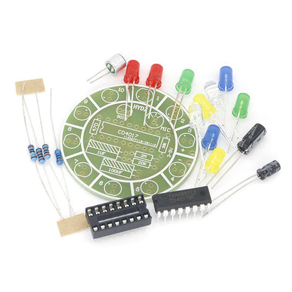 Fulabs CD4017 Colorful Voice Control Rotating LED Light Kit Electronic Manufacturing DIY Kit Spare Parts Student Laboratory