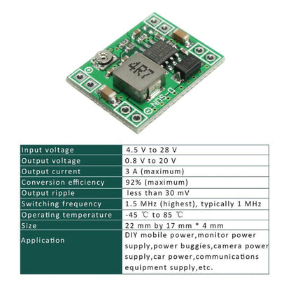 MP1584EN Regulator, Mini Voltage Reducer DC to DC 3A Step Down Adjustable Buck Converter Board Transformer Power Supply Module 24V to 12V 9V 5V 3V