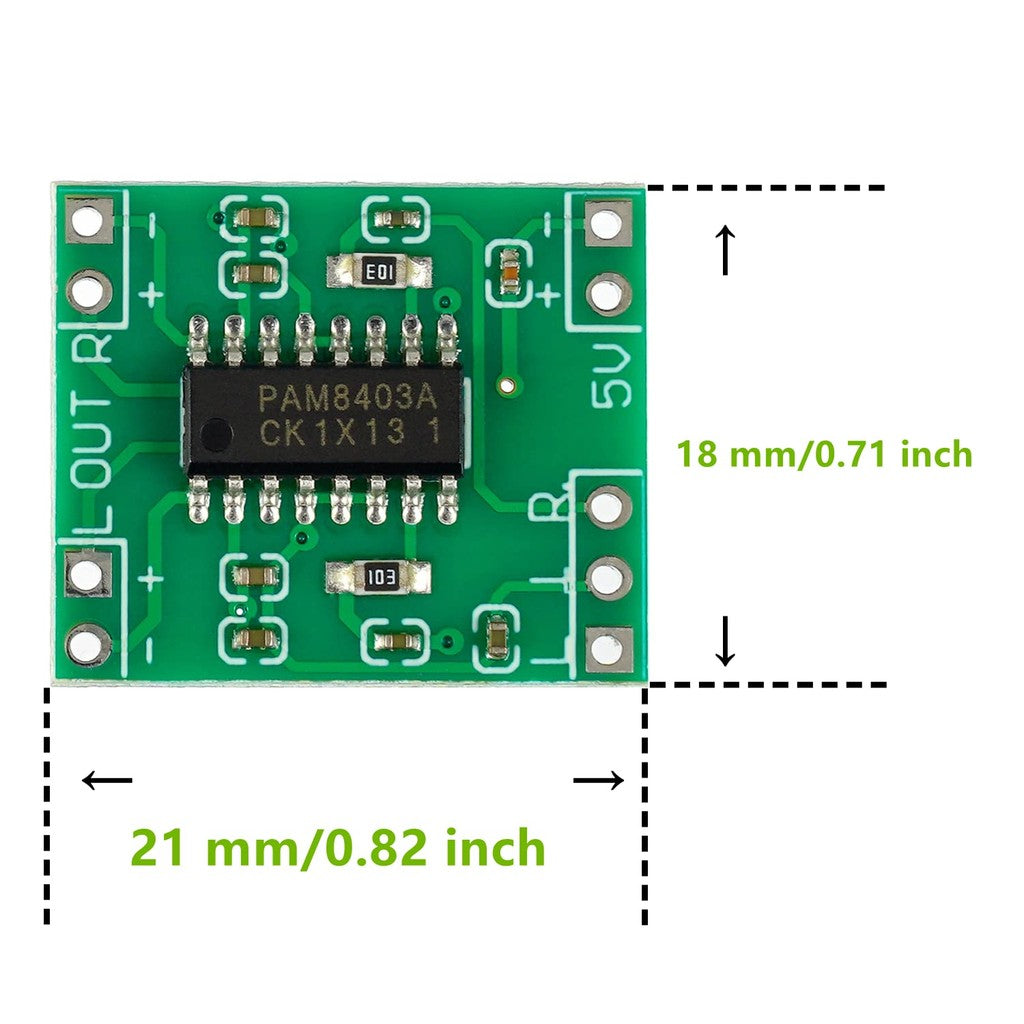 Mini PAM8403 5V Power Audio Amplifier Board 2 Channel 2 * 3W Volume Control / USB Power