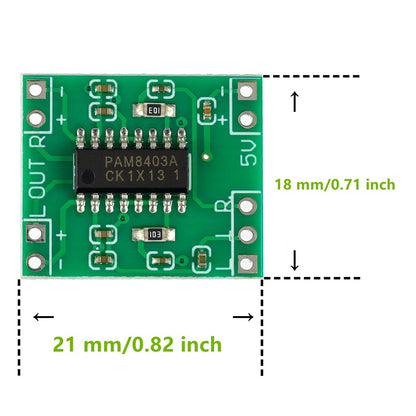 Mini PAM8403 5V Power Audio Amplifier Board 2 Channel 2 * 3W Volume Control / USB Power