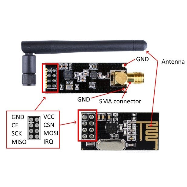 Mini NRF24L01+PA+LNA 2.4ghz Wireless Module Plus Pa lna 1000 Meters For Arduino