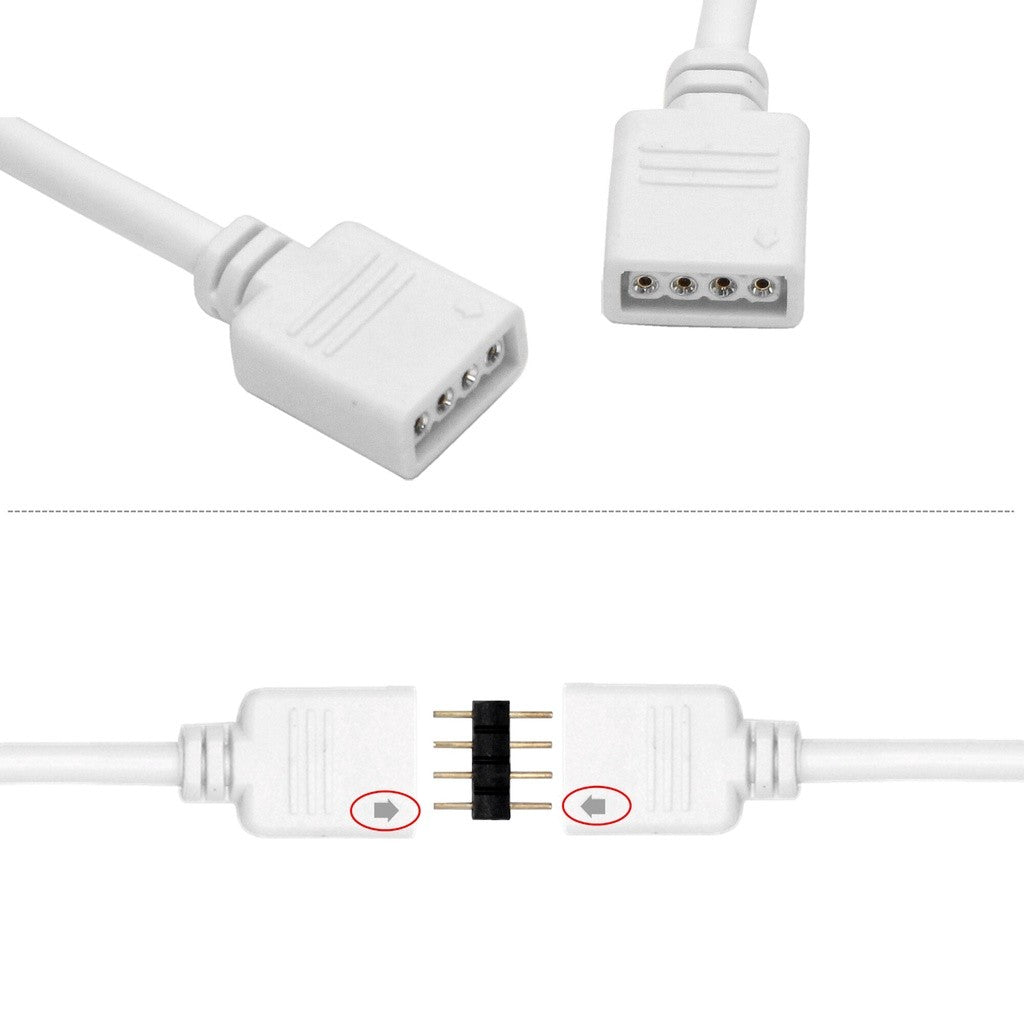 1pcs 4 PIN RGB led connector Extension Cable cord Wire + 4pin connectors for SMD 5050 3528 RGB LED Strip light